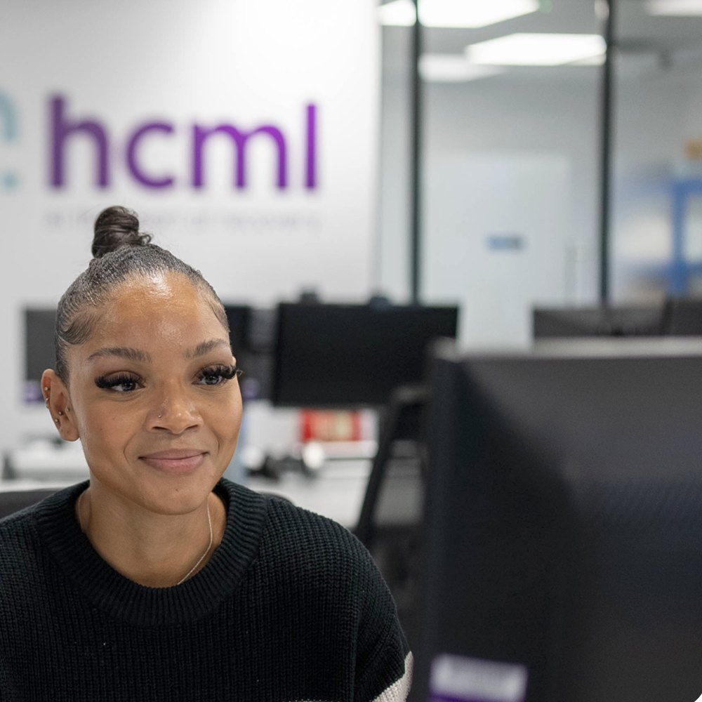 HCML office, hcml brand on the wall