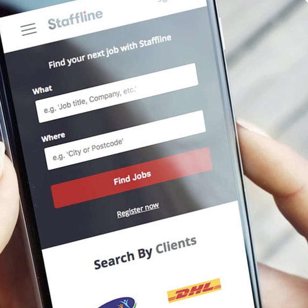 Staffline jobs site on mobile